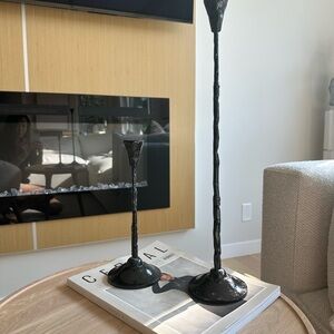 Rho Black Taper Candle Holder – Set of 2 (Discontinued, CB2 Exclusive)